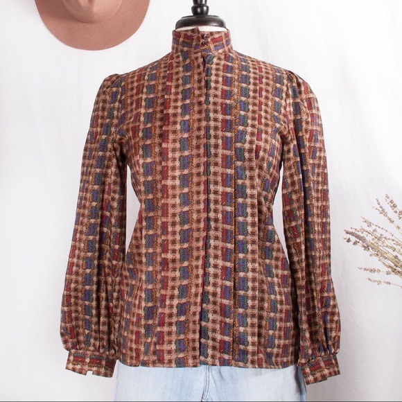 The Ascot Collection by Lady Arrow Vintage Checkered Button Down - Picture 3 of 8